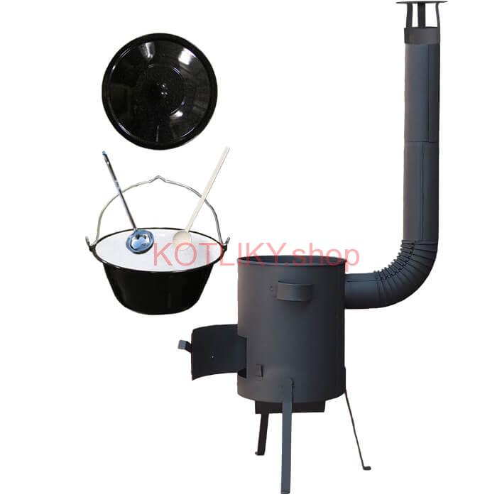 Smaltovaný kotlík 16 L + žiaruvzdorná kotlina 39 PLUS 600 4 MM