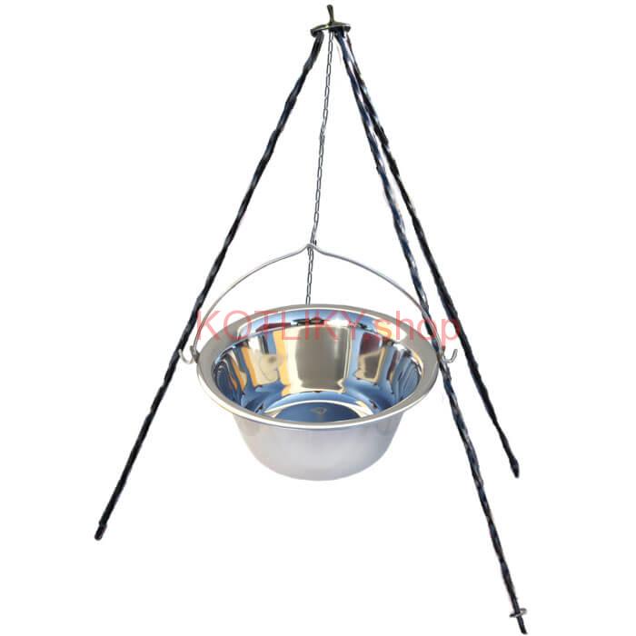 Nerezový kotlík (INOX 0,8 mm) 22 L + trojnožka 1,2 m