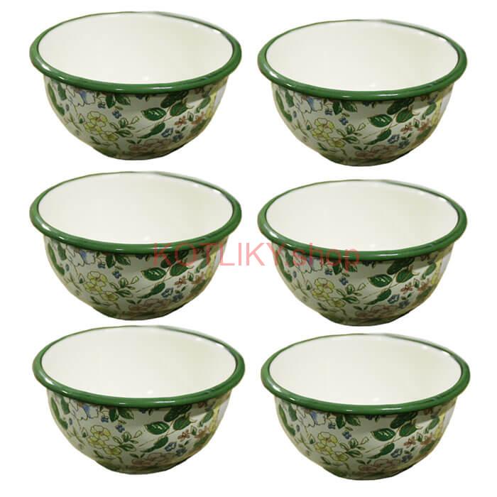 Súprava smaltovaných misiek 13 cm 6 ks DECOR
