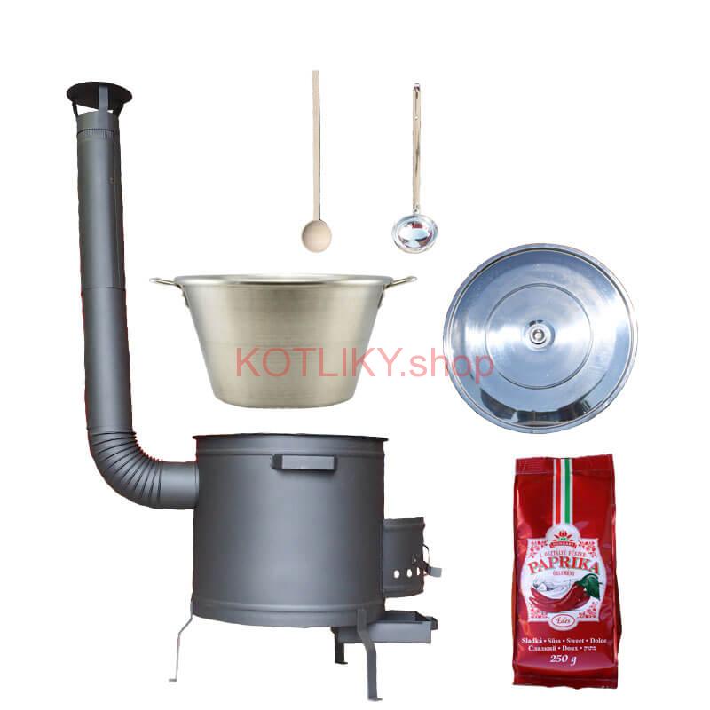 Nerezový kotol 70 L + žiaruvzdorná kotlina 56 cm PLUS 600 + Sladká paprika GURMÁN 250 g BIG PARTY
