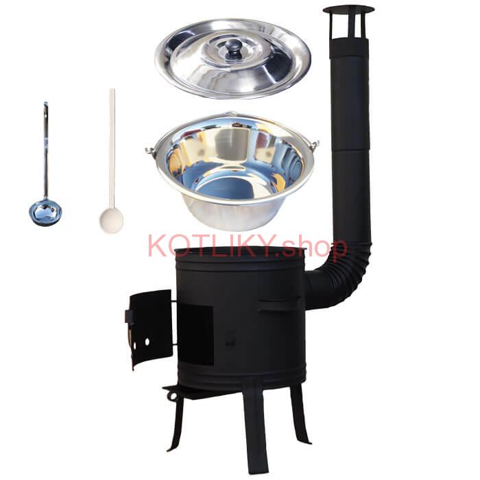 Nerezový kotlík 10 L (1,2 mm) INOX + žiaruvzdorná kotlina 33 cm PLUS 700