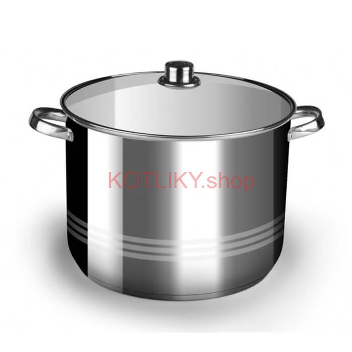 Nerezový hrniec 16 L + sklenená pokrievka