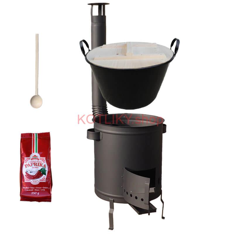 Smaltovaný kotol 80 L + hrubostenná kotlina 60 cm (1,5 mm) STRONG PLUS 600 + sladká paprika 250 g