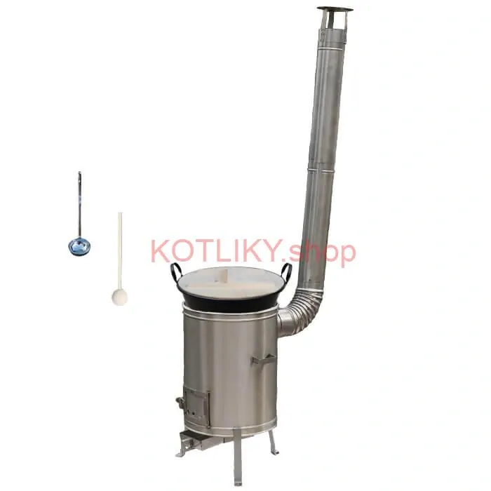 Zabíjačkový smaltovaný kotol 100 L + nerezová kotlina (1,5 mm) 60 cm LUX + vareška a naberačka