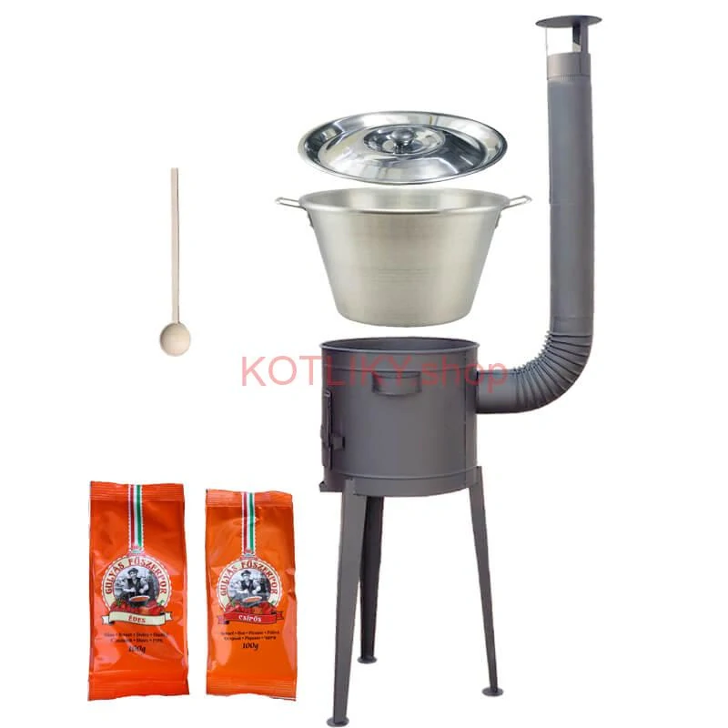 Nerezový kotol 40 L + vysoká kotlina 47 cm (2,0 mm) HODO Plus 600 + paprikové korenie na guláš