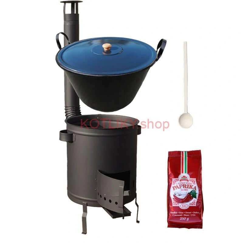 Smaltovaný kotol 70 L + hrubostenná kotlina 53 cm (2 mm) STRONG PLUS 600 + sladká paprika 250 g