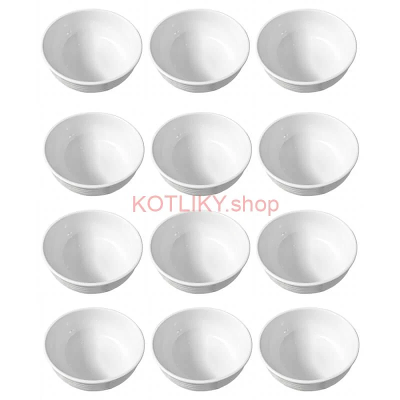 Set 12 ks: Prémiové biele misky s kamennou štruktúrou (750 ml)