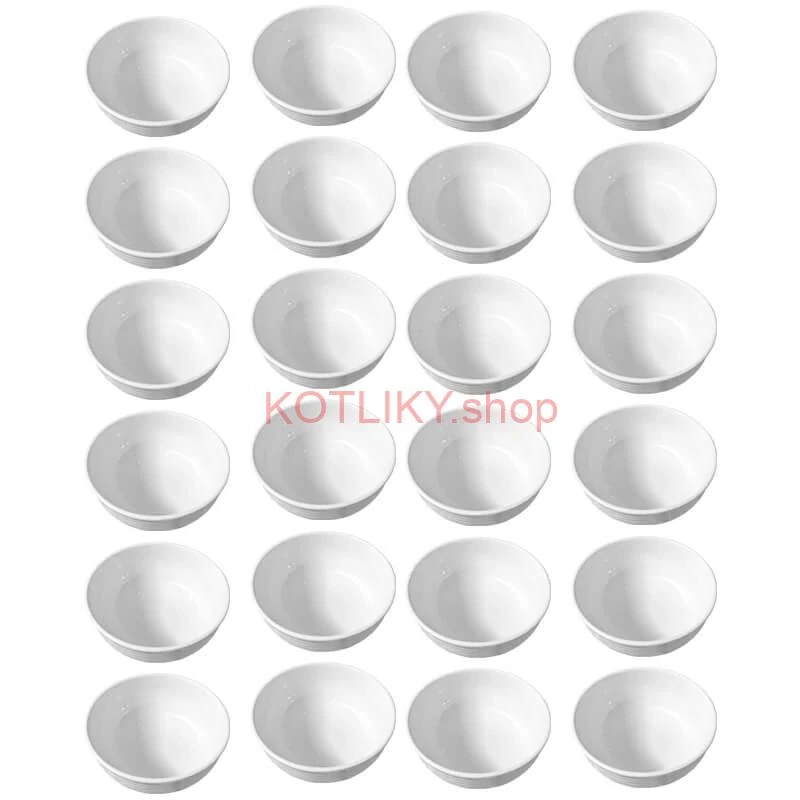 Set 24 ks: Prémiové biele misky s kamennou štruktúrou (750 ml)