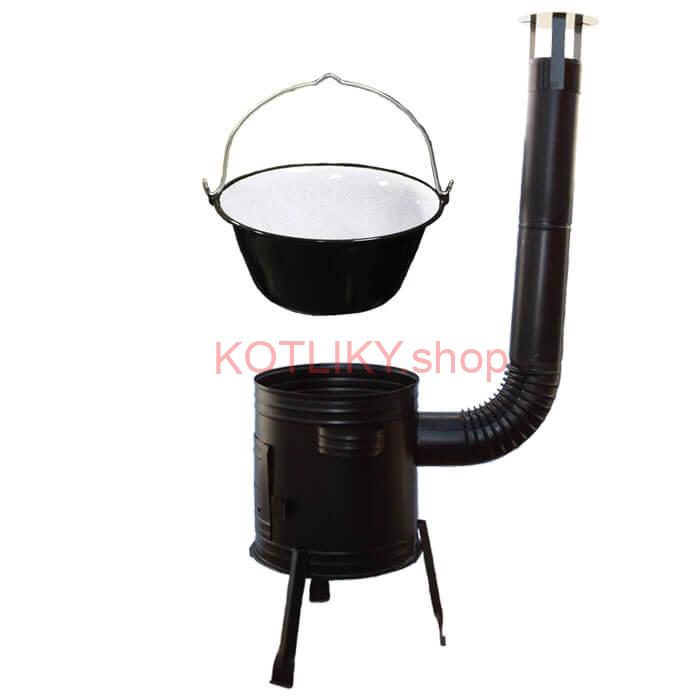 Smaltovaný kotlík 16 L (1,2 mm) + kovová kotlina 39 CLASSIC (KOV) Easy party