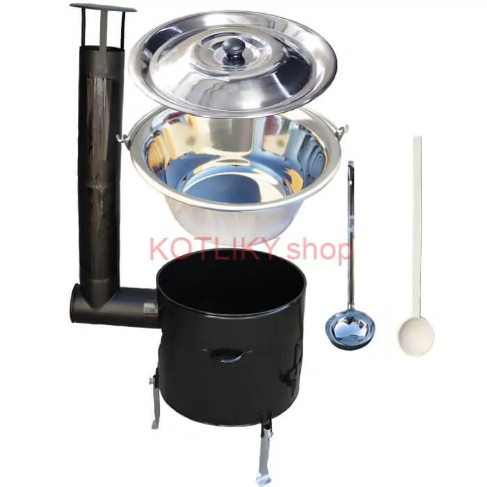 Antikorový kotlík 8 L (0,8 mm) + smaltovaná kotlina 31 cm + vareška a naberačka Easy party
