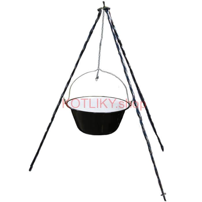 Smaltovaný kotlík 10 L + trojnožka 1,2 m