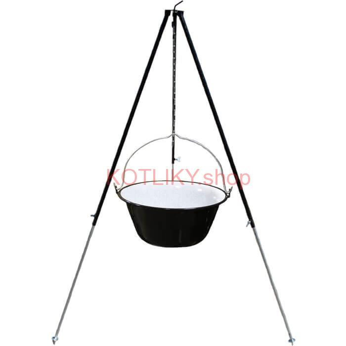 Smaltovaný kotlík 40 L + teleskopická trojnožka 1,7 m
