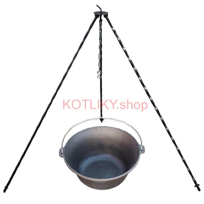 Liatinový kotlík 7,2 L + trojnožka 1 m