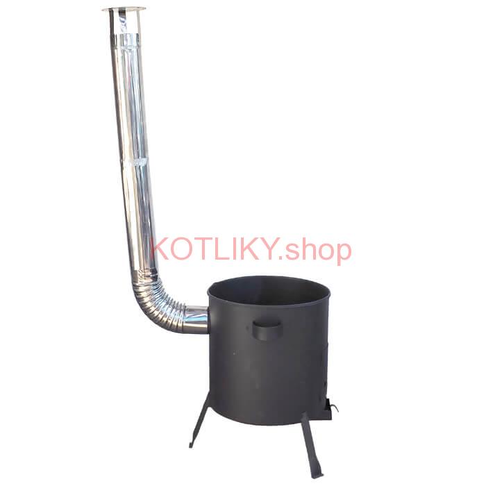 Kotlina 42 cm (1 mm) s žiaruvzdornou farbou PLUS 600 + nerezový dymovod