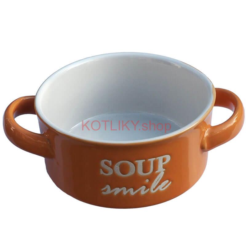 Keramická miska na polievku – oranžová SOUP