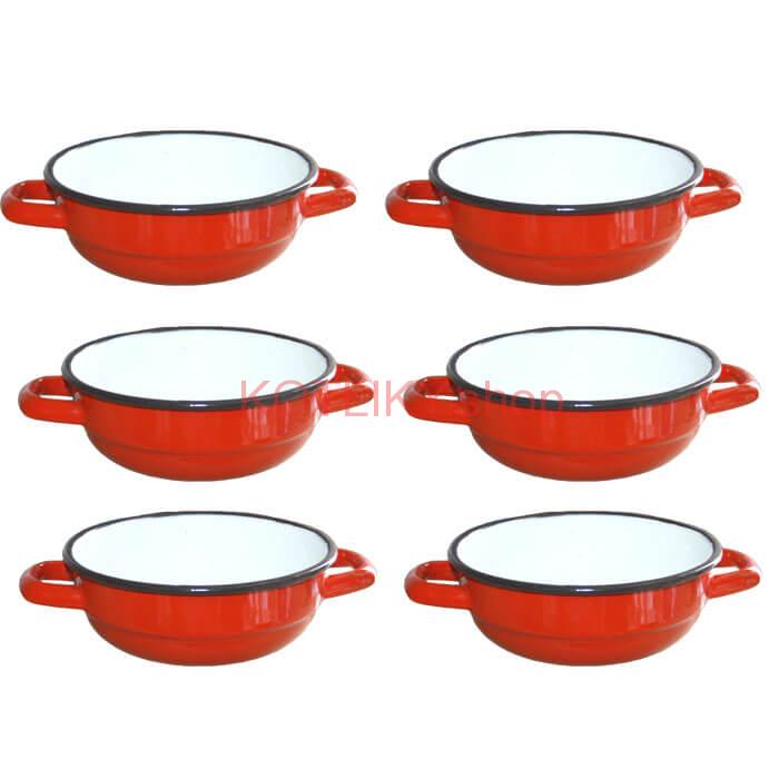 Súprava smaltovaných selských misiek 14 cm 6 ks