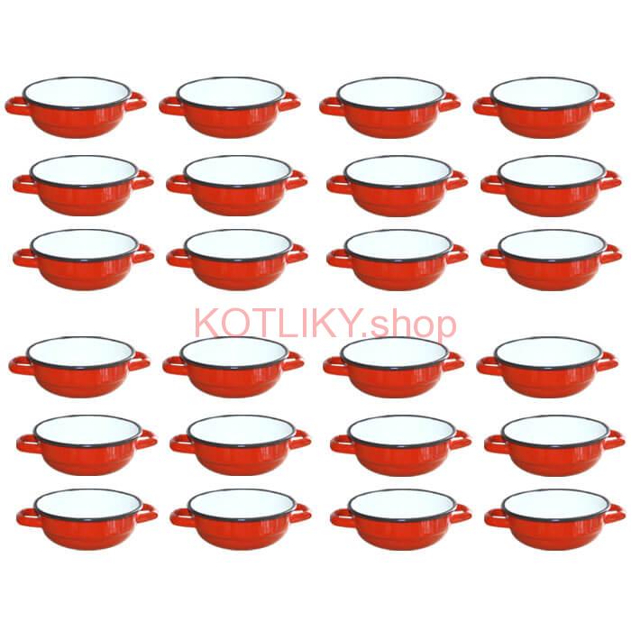 Súprava smaltovaných selských misiek 18 cm 24 ks