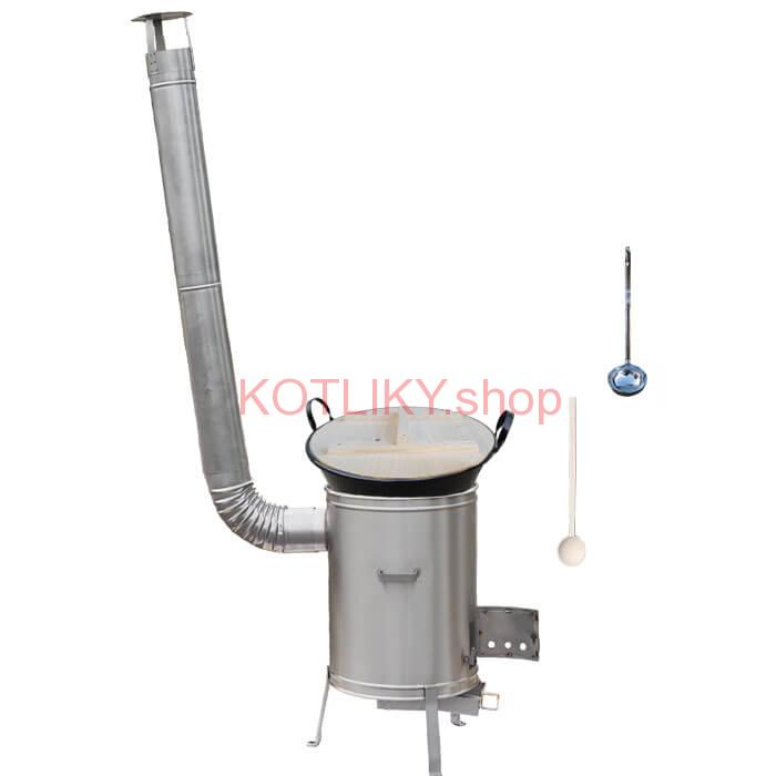 Zabíjačkový smaltovaný kotol 100 L + nerezová kotlina 60 cm + vareška a naberačka