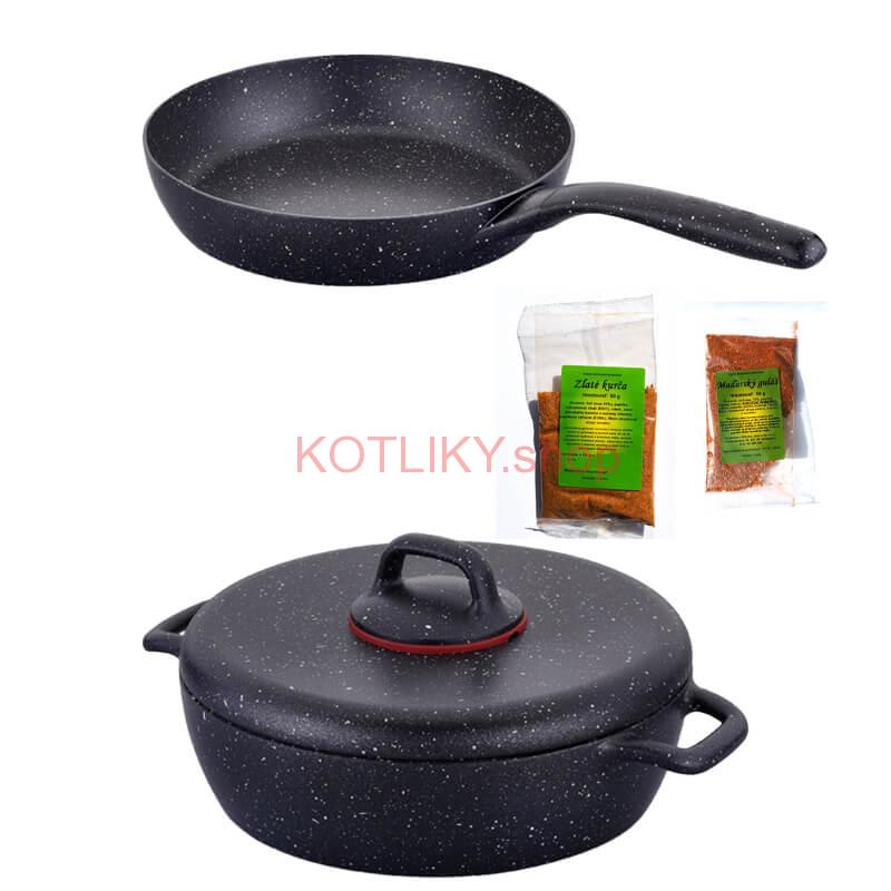Hrniec s pokrievkou + panvica + korenie Classic Plus Volkanit