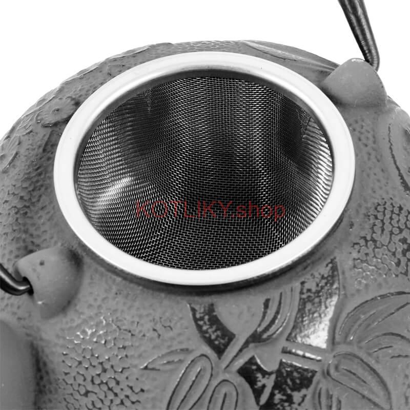 Liatinový čajník 600 ml šedý