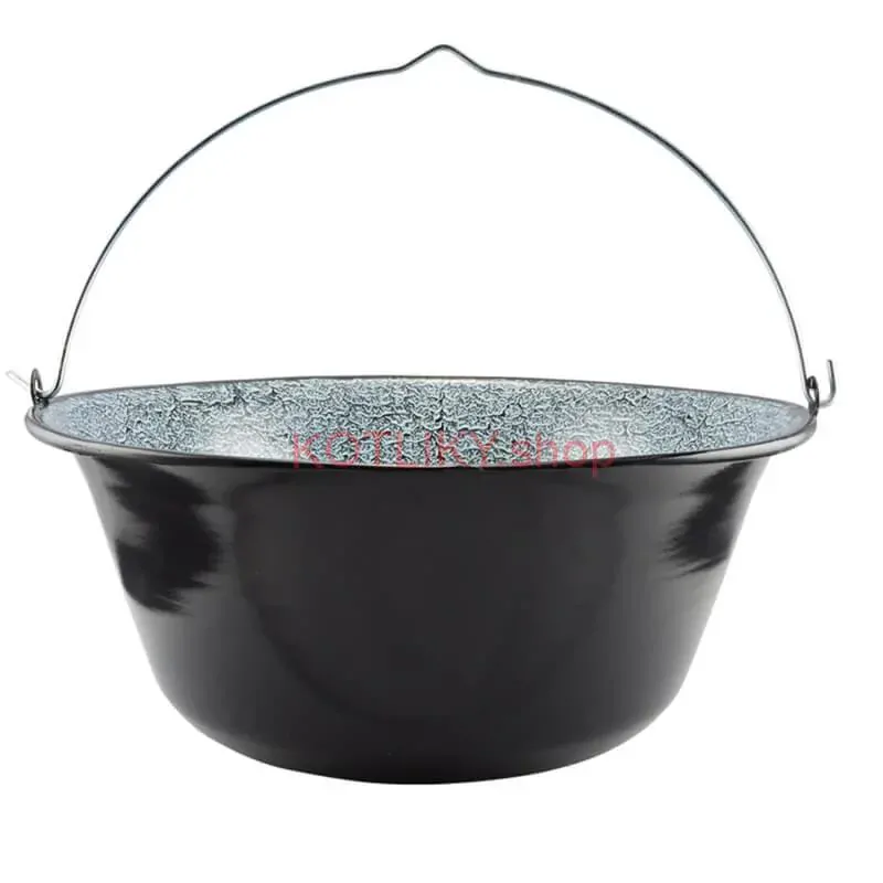 Smaltovaný kotlík 20 L (0,8 mm) + kovová kotlina 42 KOV + vareška + misky 12 ks