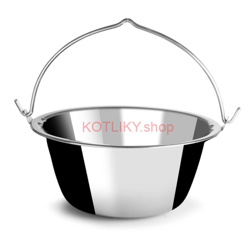 Nerezový kotlík 20 L (1,2 mm) + Nerezová kotlina 42 INOX + vareška + misky 12 ks