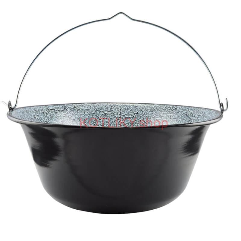Smaltovaný kotlík 16 L + nerezová kotlina 39 INOX + misky 12 ks