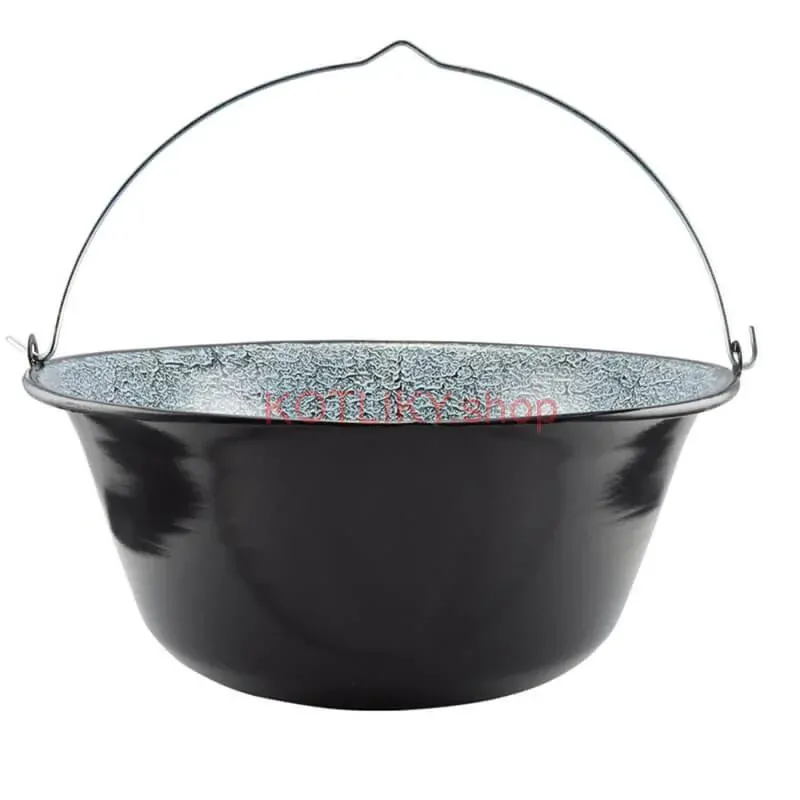 Smaltovaný kotlík 13 L + Nerezová kotlina 36 INOX + misky 12 ks