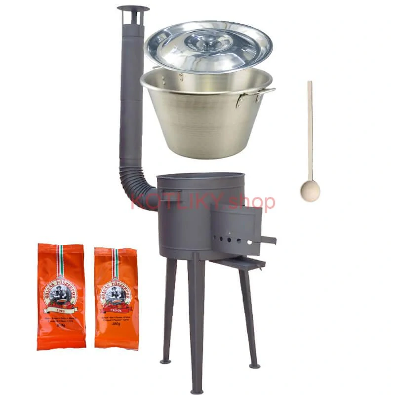 Nerezový kotol 40 L + vysoká kotlina 47 cm (1,5 mm) HODO Plus 600 + paprikové korenie na guláš
