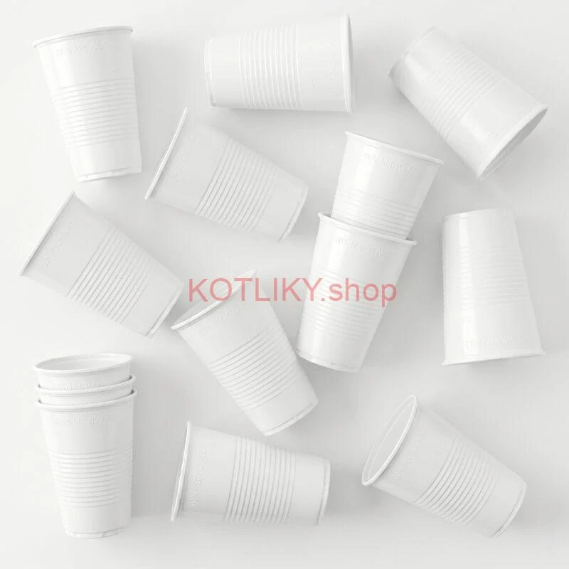 Jednorazový plastový biely pohár na studený nápoj 300 ml – 12 ks