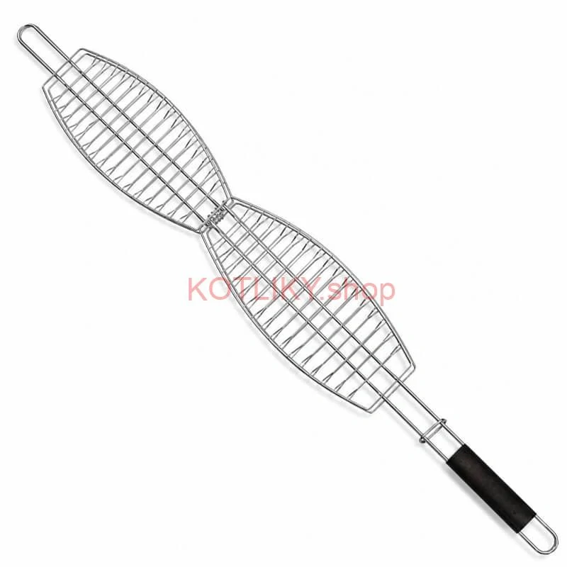 BBQ grilovací rošt na ryby – nerezové grilovacie kliešte 65 × 15 × 4 cm