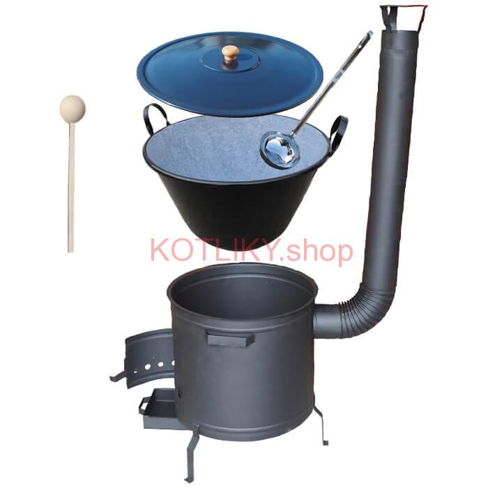 Smaltovaný kotol 70 L + žiaruvzdorná kotlina 53 cm PLUS 600