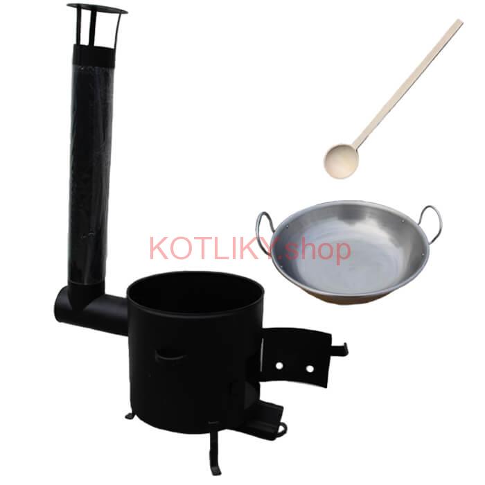 Železná panvica 36 cm na grilovanie + Kotlina 36 cm a vareška Garden Barbecue