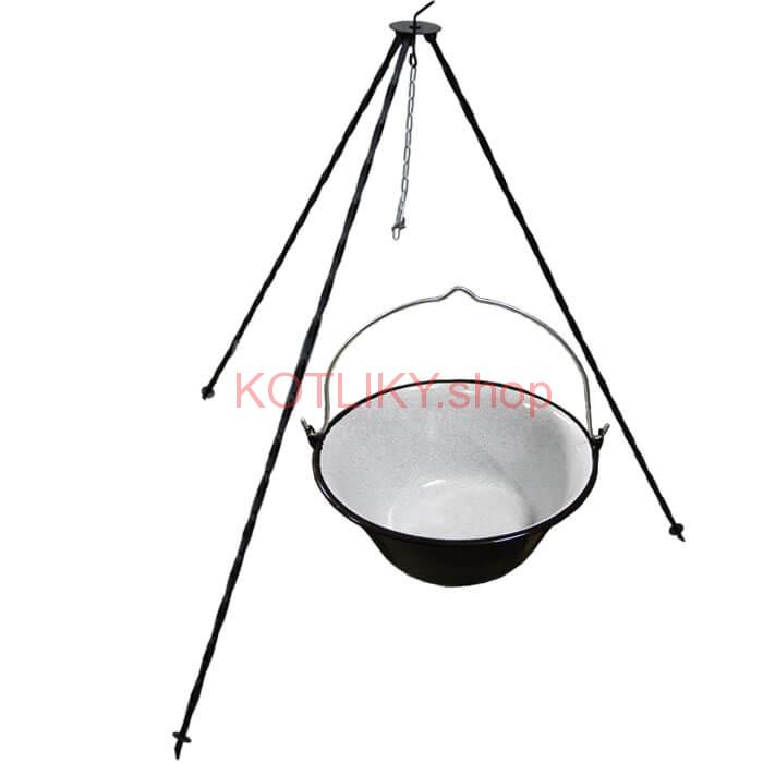 Smaltovaný kotlík 22 L + trojnožka 1,2 m