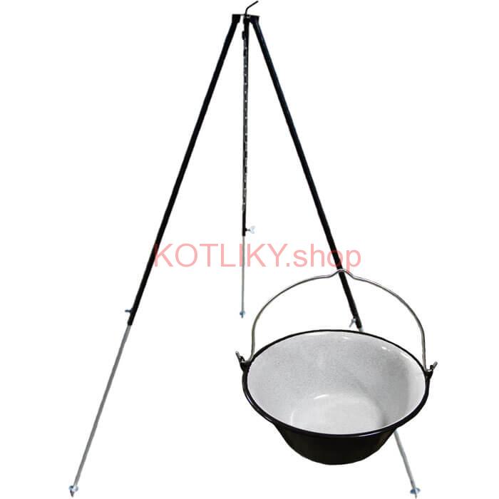 Smaltovaný kotlík 40 L + teleskopická trojnožka 1,7 m