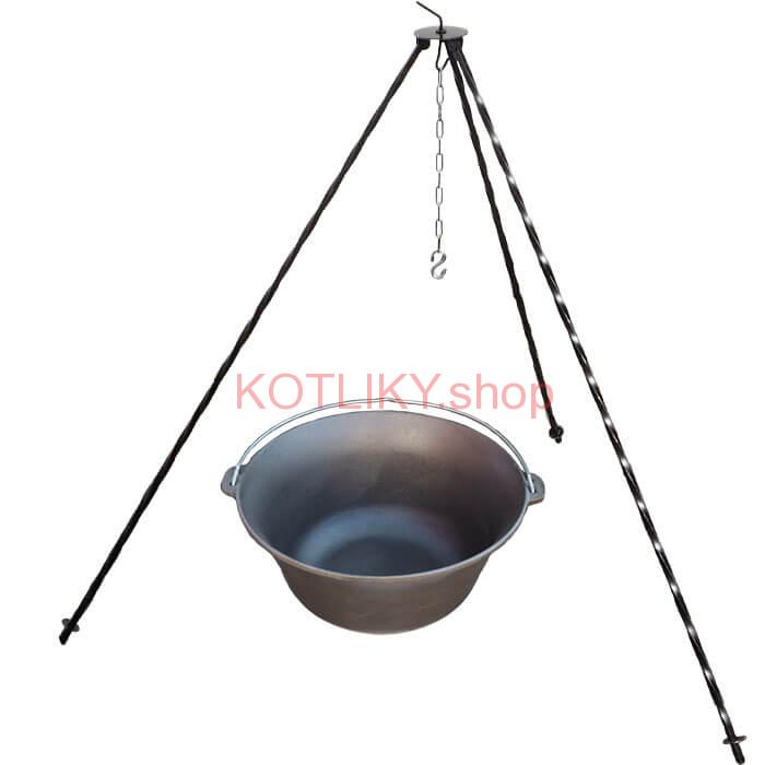 Liatinový kotlík 10,8 L + trojnožka 1,2 m
