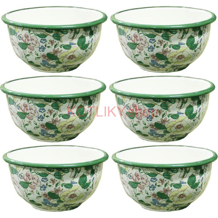 Súprava smaltovaných misiek 15 cm 6 ks DECOR