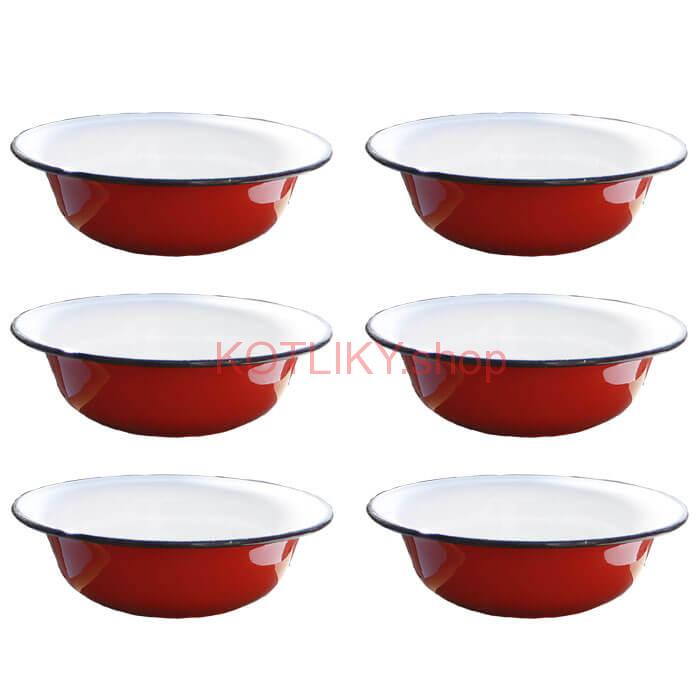 Súprava smaltovaných hlbokých tanierov 20 cm 6 ks