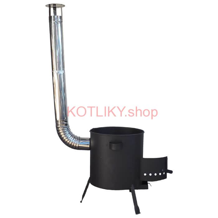Kotlina 42 cm (1 mm) s žiaruvzdornou farbou PLUS 600 + nerezový dymovod