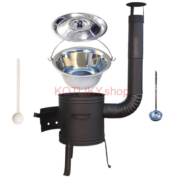 Nerezový kotlík 10 L (1,2 mm) INOX + žiaruvzdorná kotlina 33 cm PLUS 700