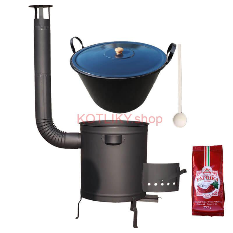 Smaltovaný kotol 70 L + hrubostenná kotlina 53 cm (1,5 mm) STRONG PLUS 600 + sladká paprika 250 g