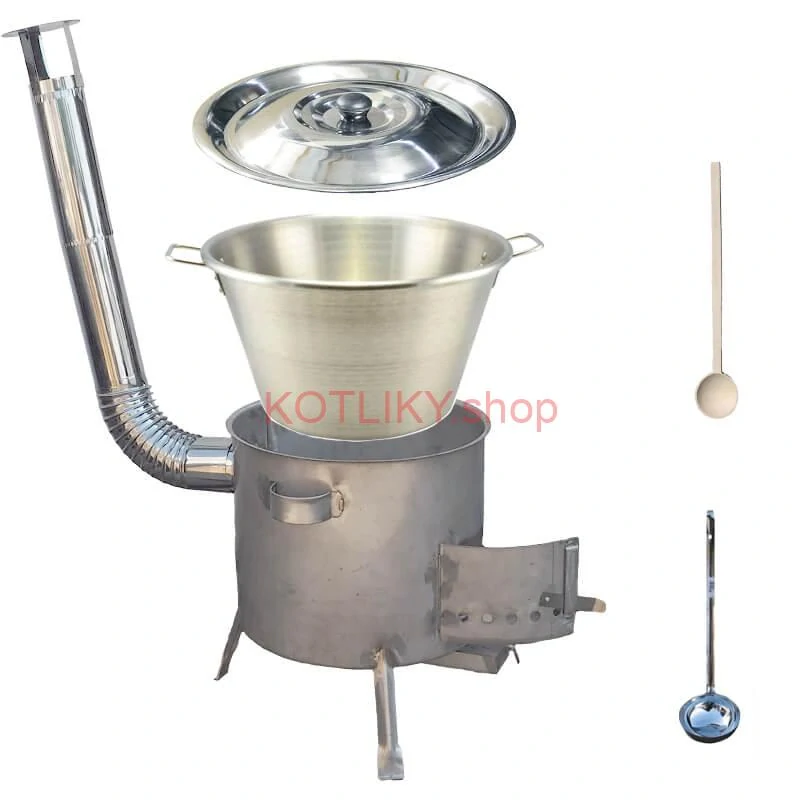 Nerezový kotol 40 L (1,2 mm) INOX + nerezová kotlina 45 cm (1,5 mm) STRONG CLASSIC