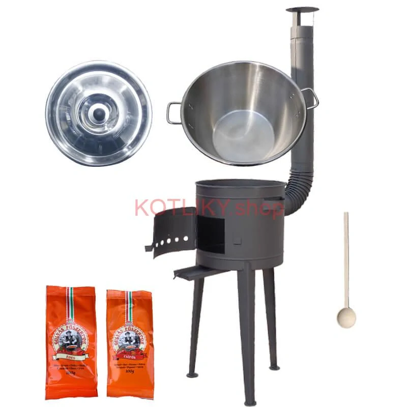 Nerezový kotol 40 L + vysoká kotlina 47 cm (2,0 mm) HODO Plus 600 + paprikové korenie na guláš