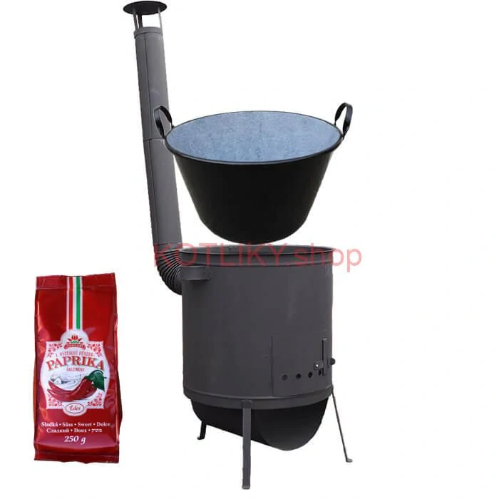 Zabíjačkový smaltovaný kotol 100 L, žiaruvzdorná kotlina 42 PLUS 600 4 MM + sladká paprika GURMÁN 250 g