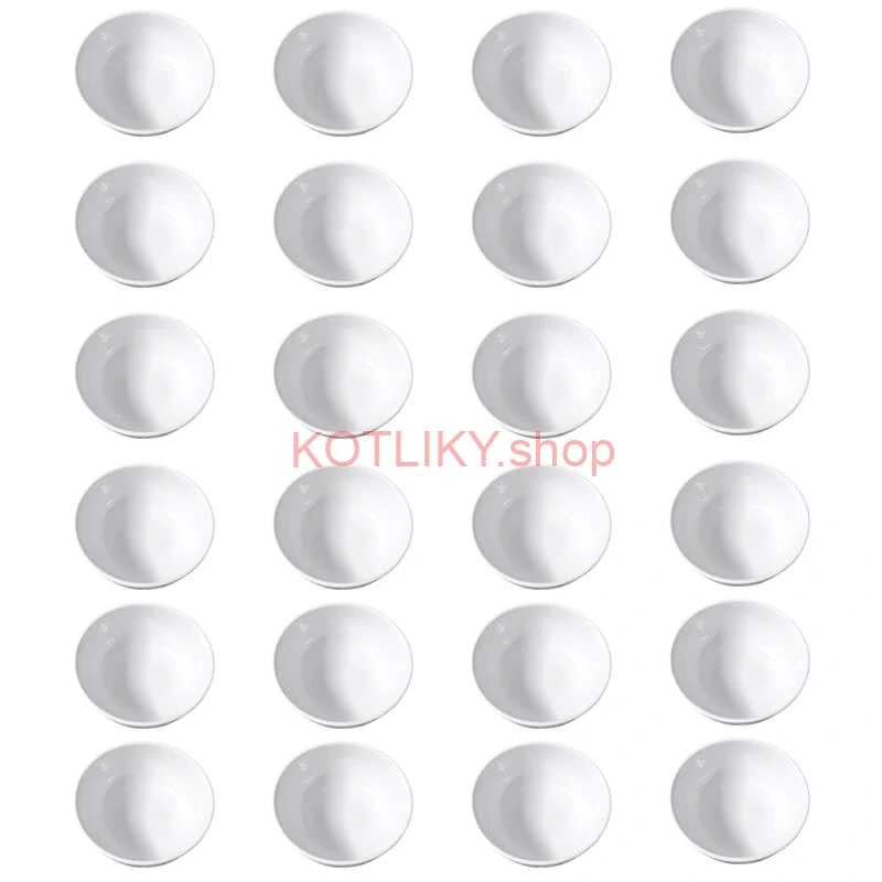 Set 24 ks: Prémiové biele misky s kamennou štruktúrou (750 ml)