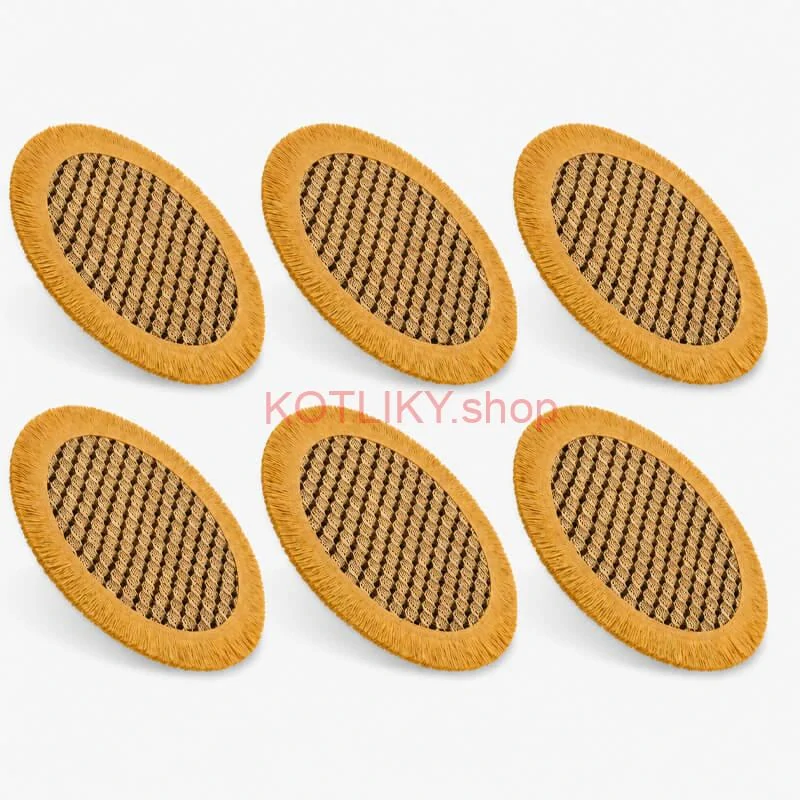 Prírodné podložky pod tanier so strapcami 37 cm, 6 ks