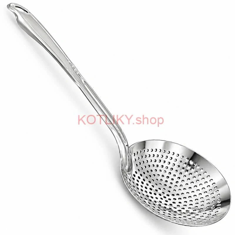 Veľká nerezová penovačka – sitko 19 cm, dĺžka 48 cm