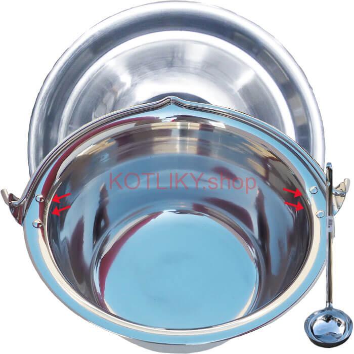 Antikorový kotlík 30 L (0,8 mm) + pokrievka a naberačka