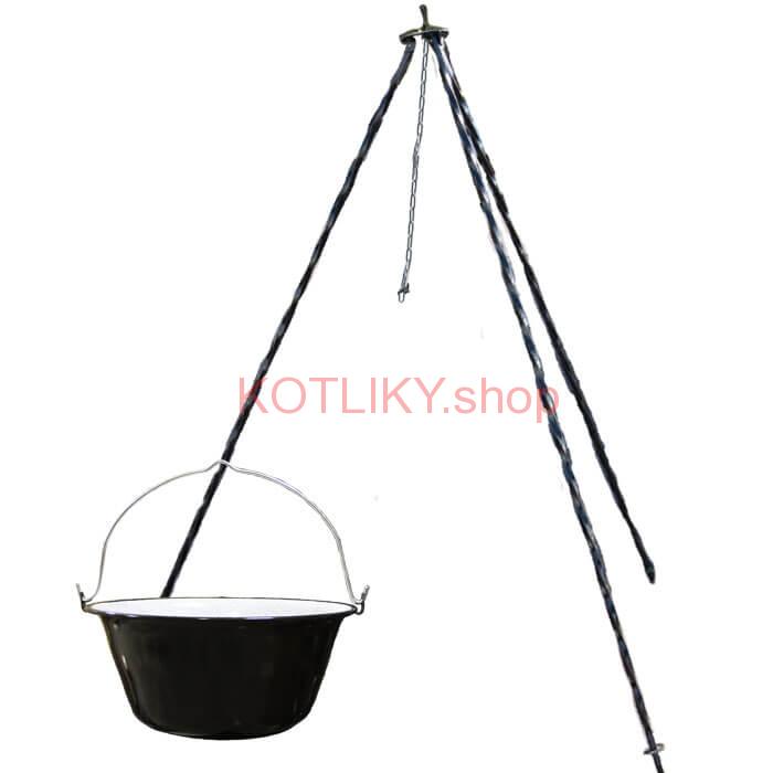 Smaltovaný kotlík 13 L + trojnožka 1,2 m