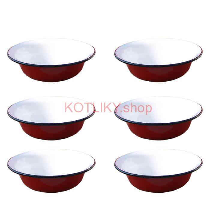 Súprava smaltovaných hlbokých tanierov 20 cm 6 ks